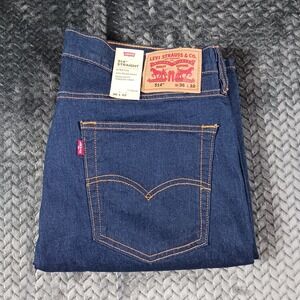 Levi's 514 Straight Fit Jeans Men's Stretch Blue Denim Size 36x32